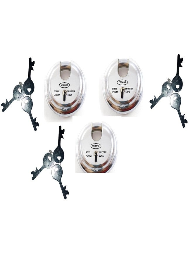 ONMAX Steel Regular Shutter Round Lock, 75mm, 7 Levers with Heavy and for Home, Office and Shop (SRSL75N2) - Image 2